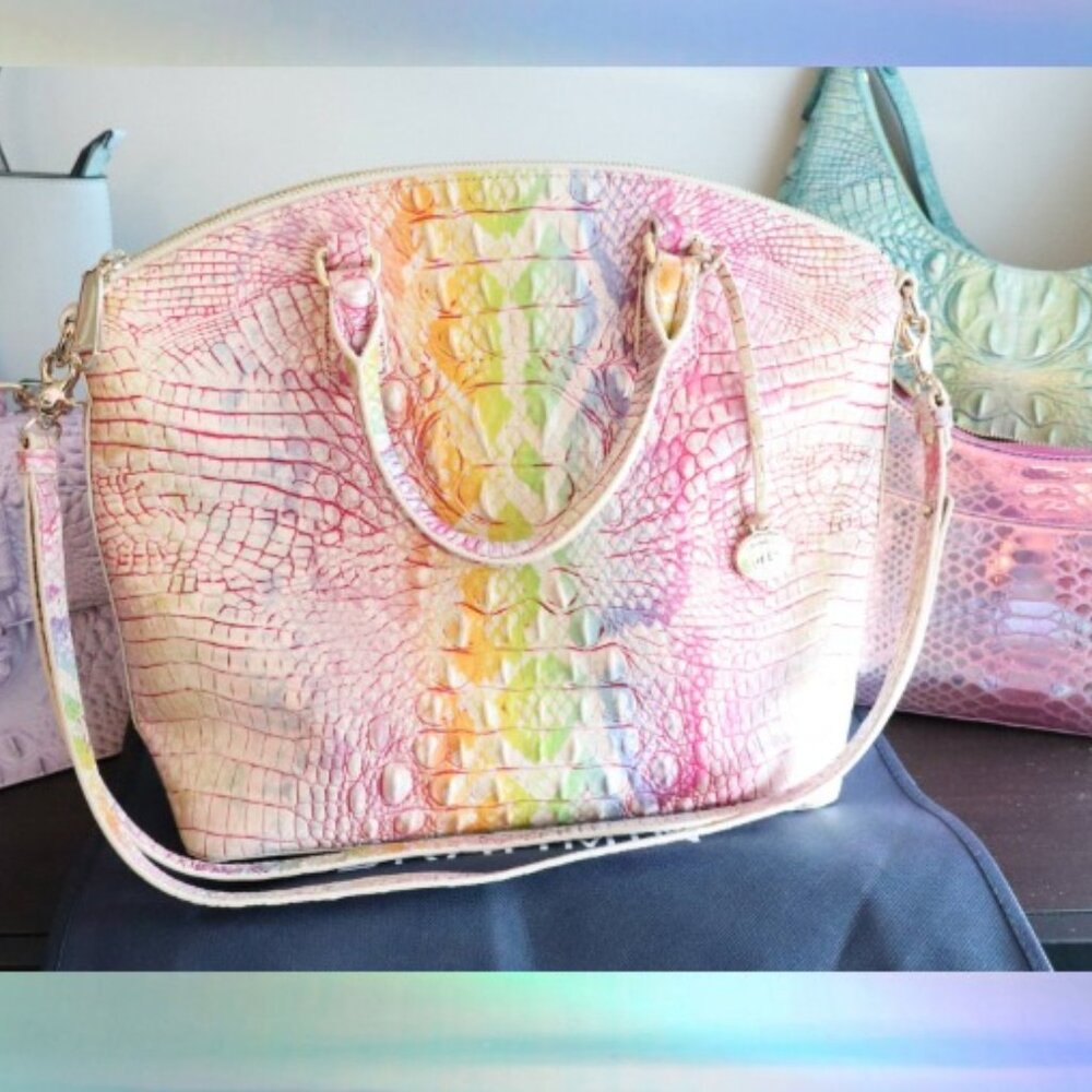 Brahmin Rainbow Optimism Melbourne Ombre Duxbury Large Satchel Pristine &wallet